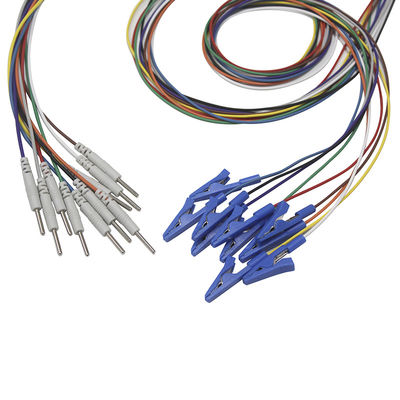 Электрод Leadwires золота EEG EMG зажима крокодила аллигатора крышки хватальщика EEG штепсельной вилки Din 2,0 покрытый электродами