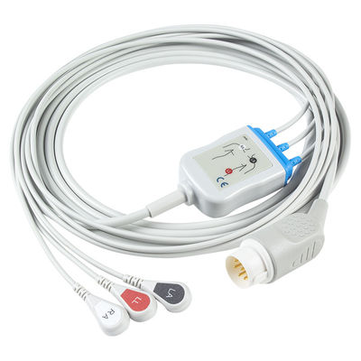 Кабель кнопки ECG кабелей и Leadwires 3Lead M1735A Philips 8Pin ECG