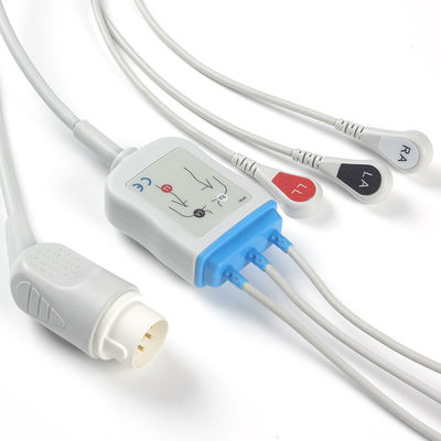 Кабель кнопки ECG кабелей и Leadwires 3Lead M1735A Philips 8Pin ECG