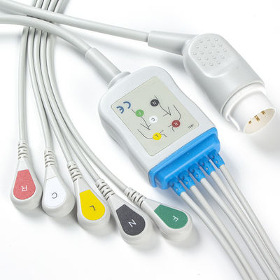 Кабель кнопки ECG руководства кабелей и Leadwires 8pin 3 взрослого ECG Philips