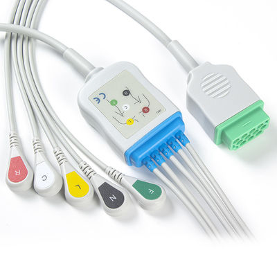 Кабель соединителя ECG кнопки 11pin IEC руководства кабелей и Leadwires 5 GE Marquette CBM-05NA-10AS-0001 ECG