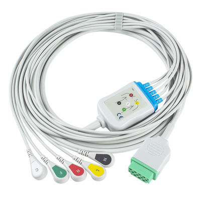 Кабель соединителя ECG кнопки 11pin IEC руководства кабелей и Leadwires 5 GE Marquette CBM-05NA-10AS-0001 ECG