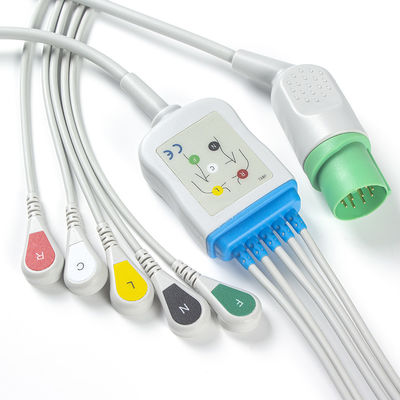 Соединитель ECG кабелей и Leadwires 11pin Nihon Kohden TEC-7631C ECG привязывает кнопку IEC 5 руководств