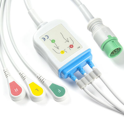 Кабель соединителя ECG зажима 12Pin IEC кабеля и Leadwires 3Lead Biolight BLT ECG