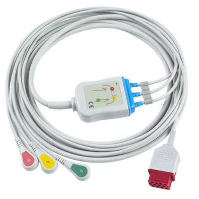 Кабели и Leadwires новой модели BM3 BM5 ECG Bionet щелкают ECG привязывают 3 контактный разъем IEC 12 руководства