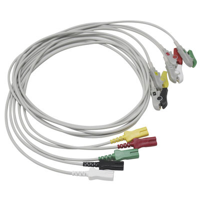 Тип двойной GE-Hellige Kontron хватальщика кнопки руководства Leadwires 5 LL ECG Сименс Datex Pin AAMI 6PIN Bionet