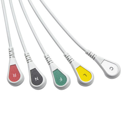 Совместимый Siemens Drager 5 Lead Iec Snap Ecg Lead Cable / Ecg Lead Wire Set