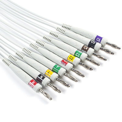 Кабель Q-стресса 60-00181-01 EKG Mortara 60-00180-01 и банан 4,0 IEC Pin Leadwires 12