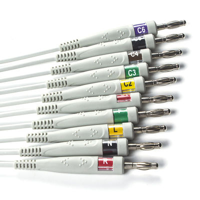 Кабель Q-стресса 60-00181-01 EKG Mortara 60-00180-01 и банан 4,0 IEC Pin Leadwires 12