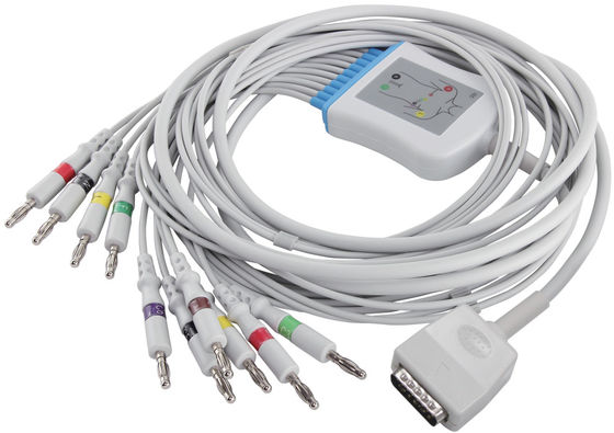 Кабель Q-стресса ECG EKG кабеля Nihon Kohden 45502-NK EKG для 5151A 5403A BSM-6501A и соединителя банана IEC 4,0 Leadwires