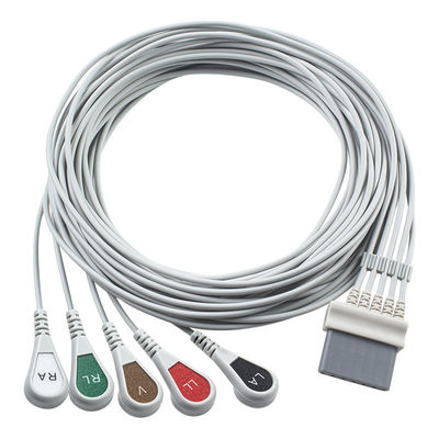 Шиллер ЭКГ кабели и провода 7pin соединитель ЭКГ кабель 5 Lead IEC snap grabber