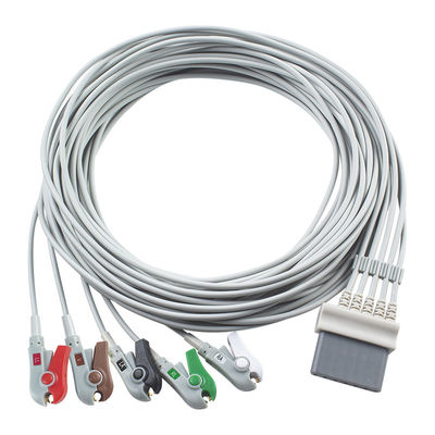Шиллер ЭКГ кабели и провода 7pin соединитель ЭКГ кабель 5 Lead IEC snap grabber