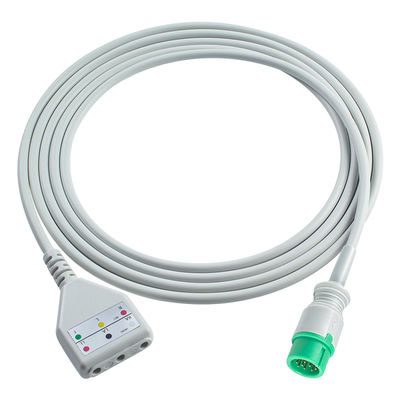 Mindray 12pin ECG ствол кабеля Datascope Din стиль 3lead кабель 1.30M