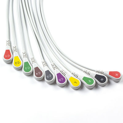 Совместимые P-Hilips Trim 10Lead ECG кабель IEC Снап для PageWriter Trim I, PageWriter Trim II