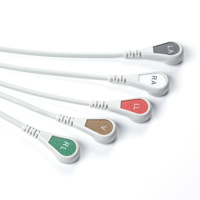 Серый Совместимый IVY 5Lead Кабель ЭКГ АХА Снег 1 м 3,0 диаметра