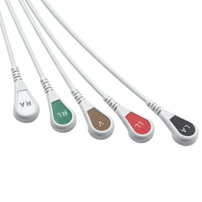Серый Совместимый IVY 5Lead Кабель ЭКГ АХА Снег 1 м 3,0 диаметра