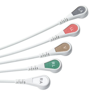 Серый Совместимый IVY 5Lead Кабель ЭКГ АХА Снег 1 м 3,0 диаметра