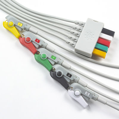 Siemens Patient Cable ECG 5 Lead Siemens IEC Grabber ECG Lead для взрослых или детей в сером цвете