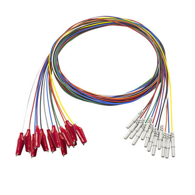Хватальщик стиля Din 1.5mm с мягкими электродом Leadwires золота EEG EMG аллигаторного зажима EEG внешней оболочки покрытым электродами