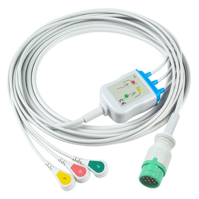 Emtel Fx2000 ЭКГ кабели и провода 12pin соединитель ЭКГ кабель 3 5 Lead IEC AHA Snap Grabber клип