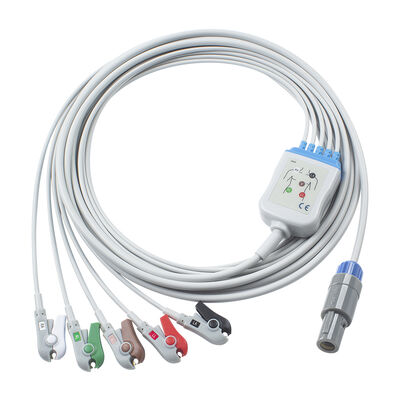 Epsilon Lemo 6Pin Кабели ЭКГ и провода свинца Кабель ЭКГ 3 5 Свинца IEC AHA Снег-граббер клип