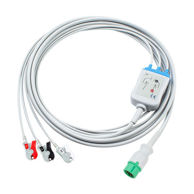 Yonker 12Pin E12 Один прямой кабель ЭКГ кабели ЭКГ и провода 3Lead AHA IEC