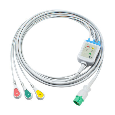 Yonker 12Pin E12 Один прямой кабель ЭКГ кабели ЭКГ и провода 3Lead AHA IEC
