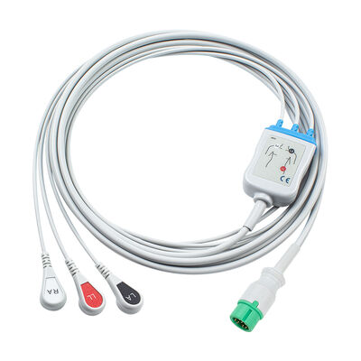 Yonker 12Pin E12 Один прямой кабель ЭКГ кабели ЭКГ и провода 3Lead AHA IEC