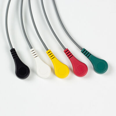 Compatible Cardioline Walk400h Clickholter 5 Lead Wire Holter ECG Cables EKG Holter Cable and Leadwires
