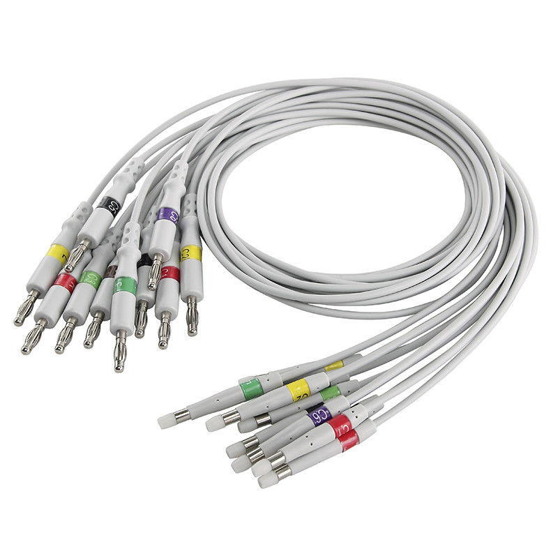 10 Leadwires банана EKG IEC 4,0 подводящих проводов кабеля EKG Allyn Cp200 ECG руководства валлийских
