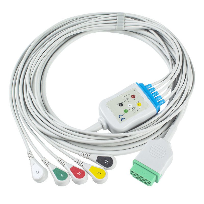 Кабель соединителя ECG кнопки 11pin IEC руководства кабелей и Leadwires 5 GE Marquette CBM-05NA-10AS-0001 ECG