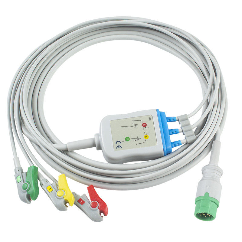 Кабель соединителя ECG зажима 12Pin IEC кабеля и Leadwires 3Lead Biolight BLT ECG