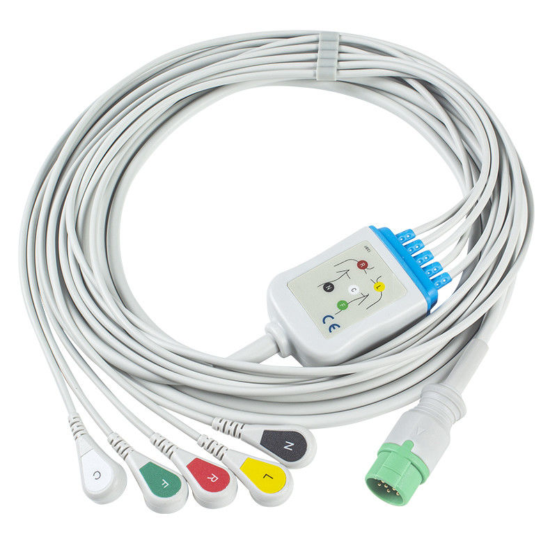 Кабель зажима 12Pin C2557P0 ECG IEC кабеля Biolight BLT ECG и руководства Leadwires 5