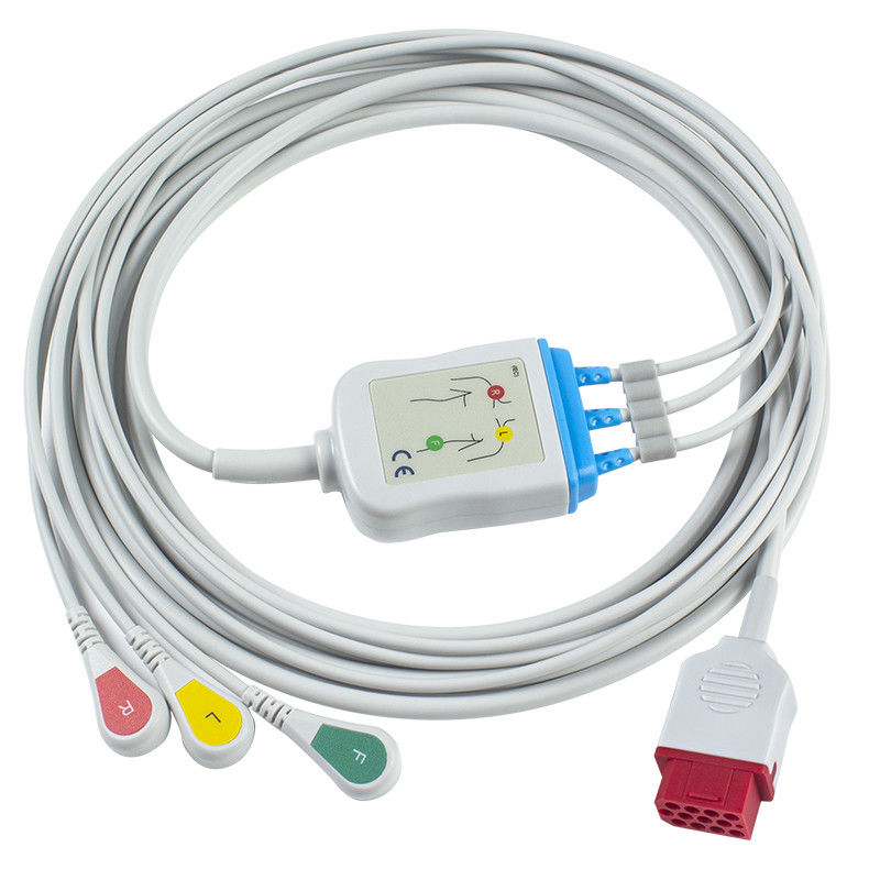 Кабели и Leadwires новой модели BM3 BM5 ECG Bionet щелкают ECG привязывают 3 контактный разъем IEC 12 руководства