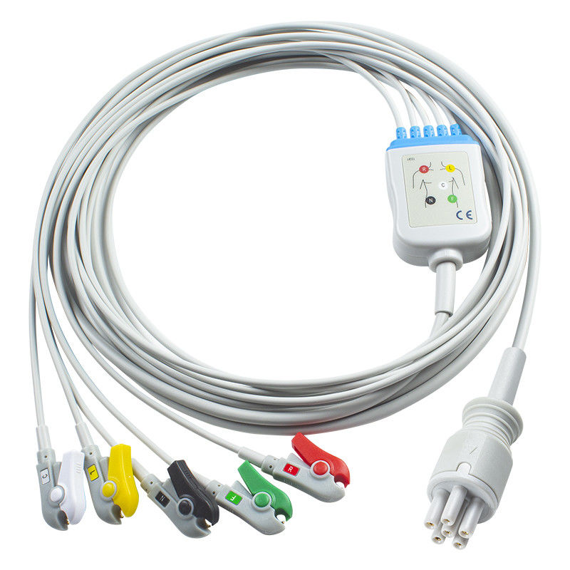 Для Omron > Colin совместимый прямой подключенный кабель ЭКГ и провода 5Lead IEC Grabber