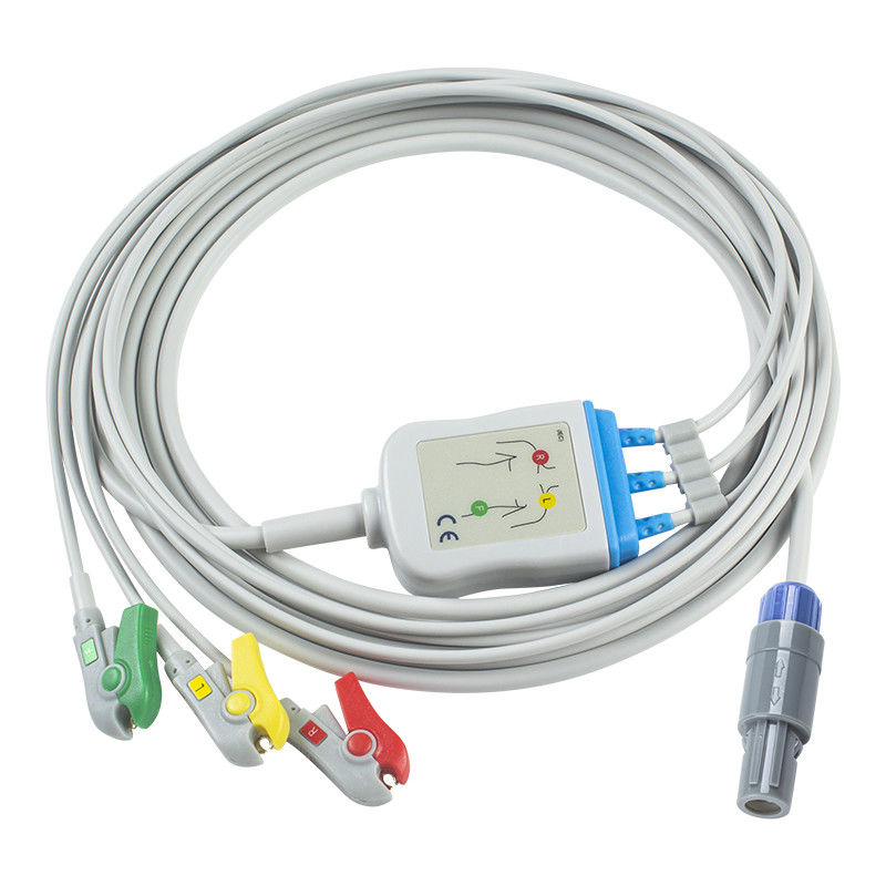 GE Healthcare Vivid совместимый с прямым подключением ЭКГ кабель и провода для 3Lead IEC Grabber
