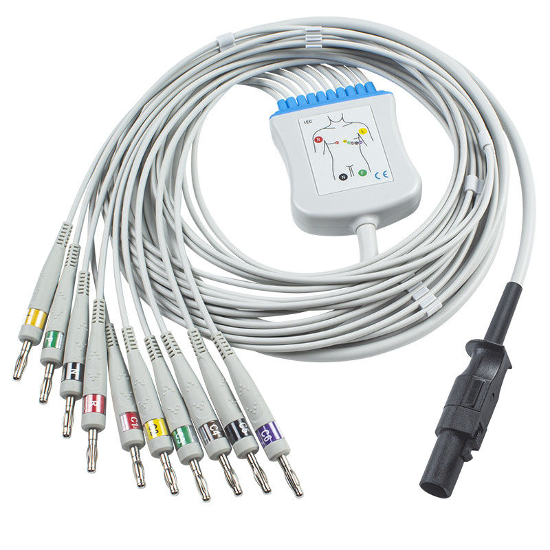Кабель Q-стресса 60-00181-01 EKG Mortara 60-00180-01 и банан 4,0 IEC Pin Leadwires 12