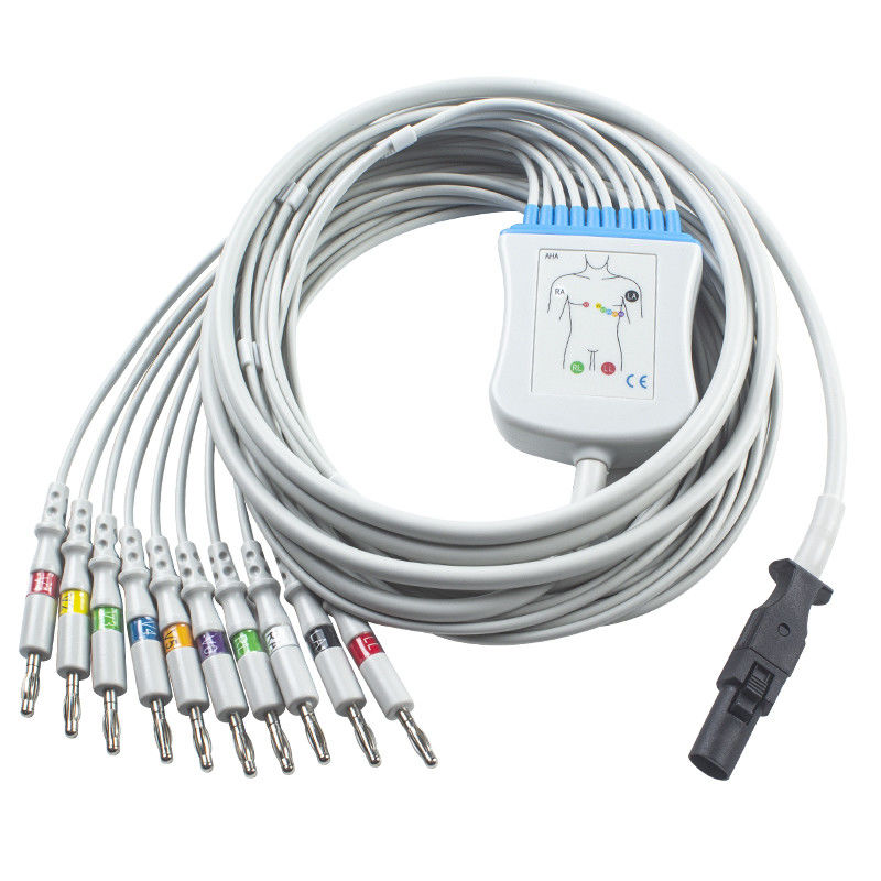 Кабель Q-стресса 60-00181-01 EKG Mortara 60-00180-01 и банан 4,0 IEC Pin Leadwires 12