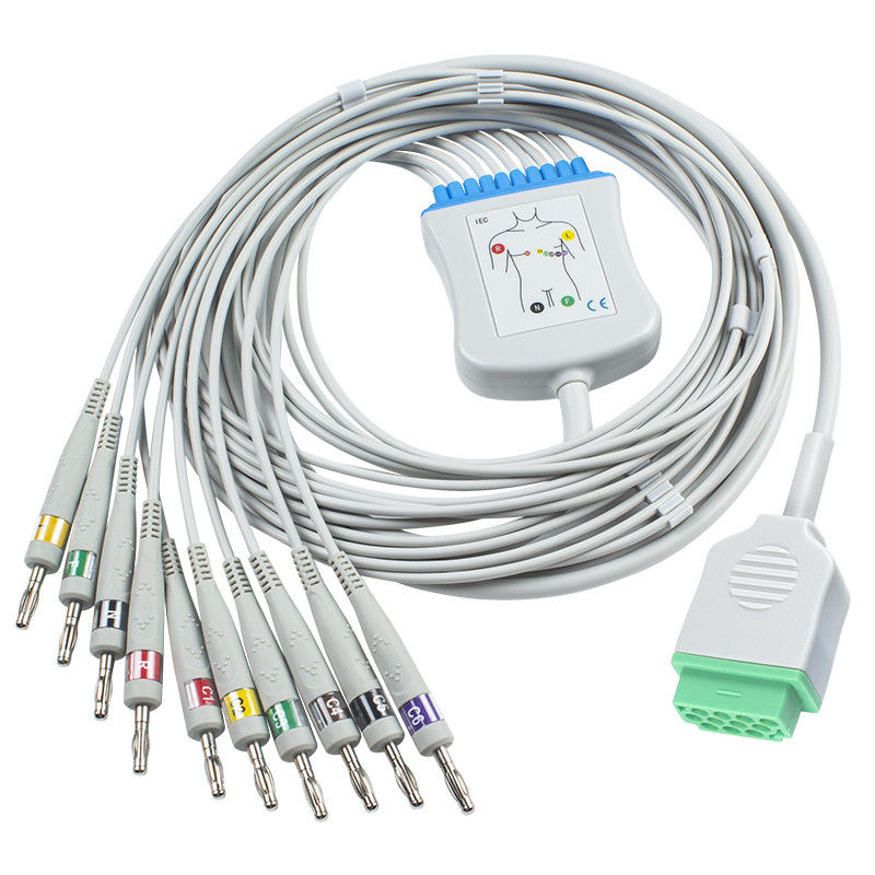 Кабель руководства EKG GE Healtcare Marquette 10 на банан 4,0 IEC модуля лаборатории PDM Mac орла черточки Cath-лаборатории СОЛНЕЧНЫЙ