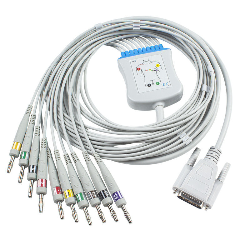 Банан 4,0 IEC Pin Leadwires 15 кабеля BA-902D ECG-FD07 ECG-9010K хобота Nihon Kohden Ekg