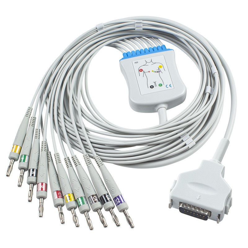 Шнуры кабеля ECG терпеливого монитора банана 4,0 10Leads EKG IEC Fukuda Denshi CP-101LD FX101 FX-7202