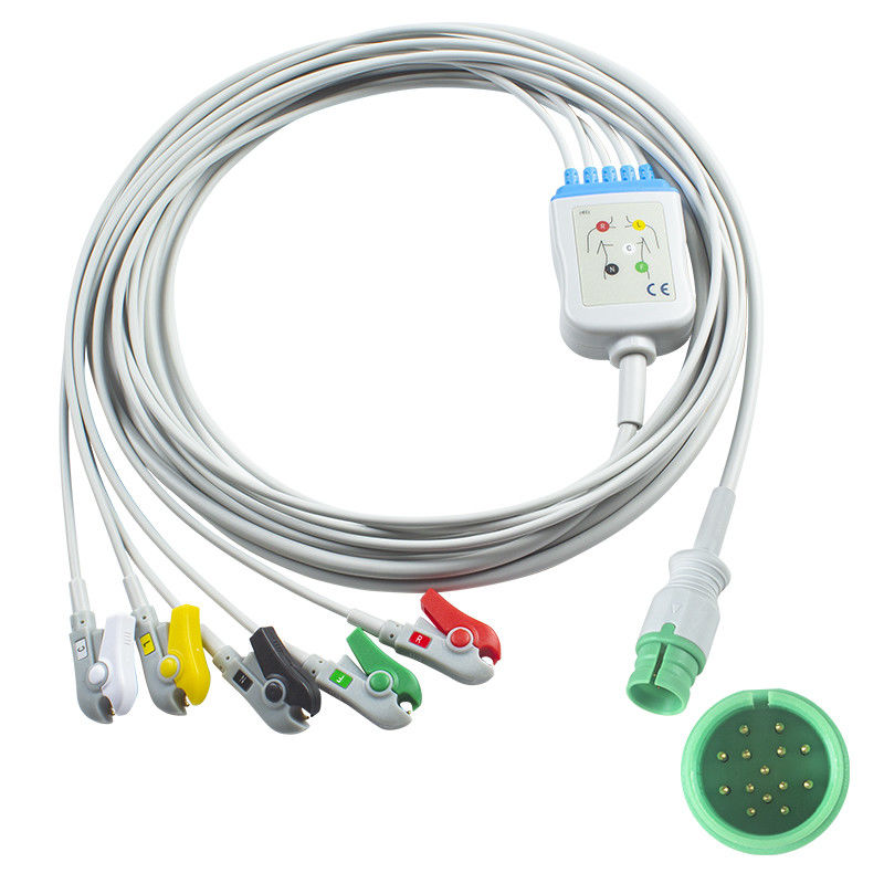 Проме PM-12 PM-12C PM-12D ЭКГ кабели и провода 14pin соединитель ЭКГ кабель 3 Lead IEC snap