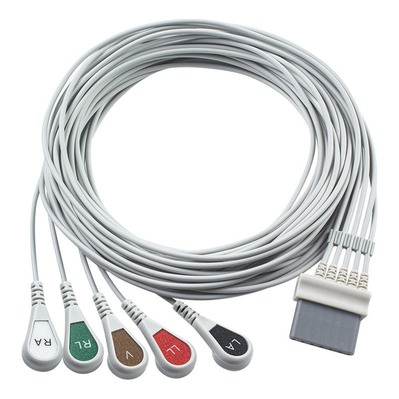 Шиллер ЭКГ кабели и провода 7pin соединитель ЭКГ кабель 5 Lead IEC snap grabber