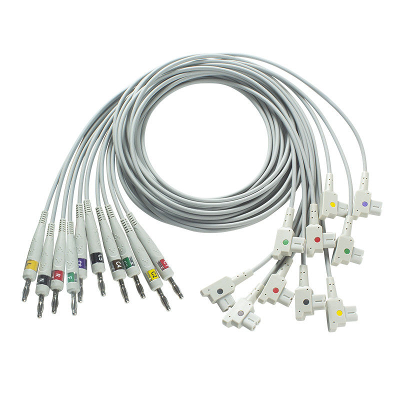 Совместимый диагностический кабель GE ECG 10Lead IEC Banana для GE AM4, AM5, CASE 12,CASE 15,CASE 16,CENTRA MAC12