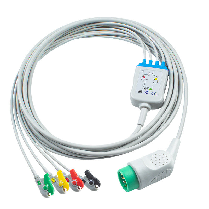 Снег/прищип пациента конец 4Lead Кабель ЭКГ для Medtronic Lifepak 20e AHA/IEC Цветное кодирование