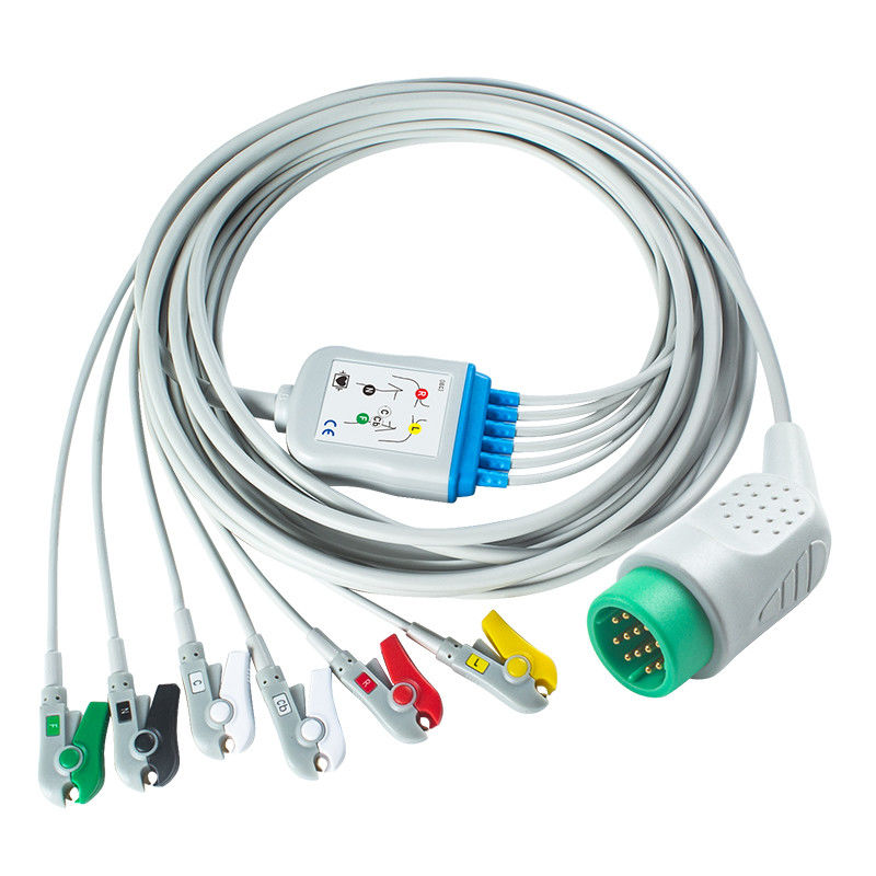 Совместимый Medtronic Lifepak 20e 6Lead Кабель ЭКГ IEC Grabber Для Для Lifepak 12 20e 15 120