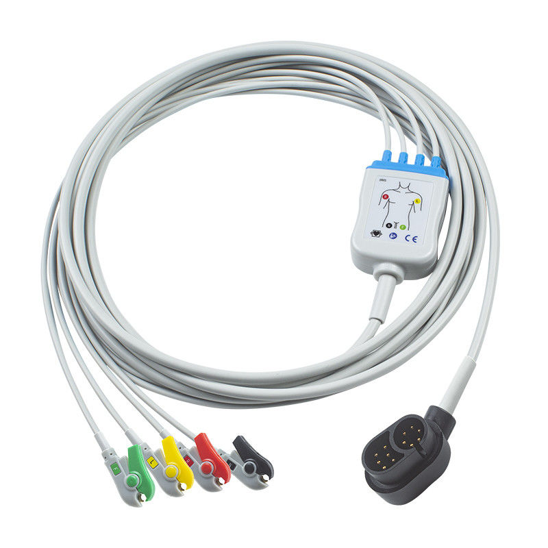 4 Свинцовый ЭКГ кабель для Welch Allyn 1500 IEC Grabber 24 месяца Срок годности совместим