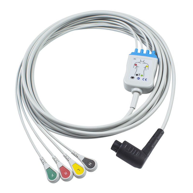 2.5m 5.0 диаметр совместимый корпус 3 ЭКГ кабель 4Lead IEC Grabber для конца пациента