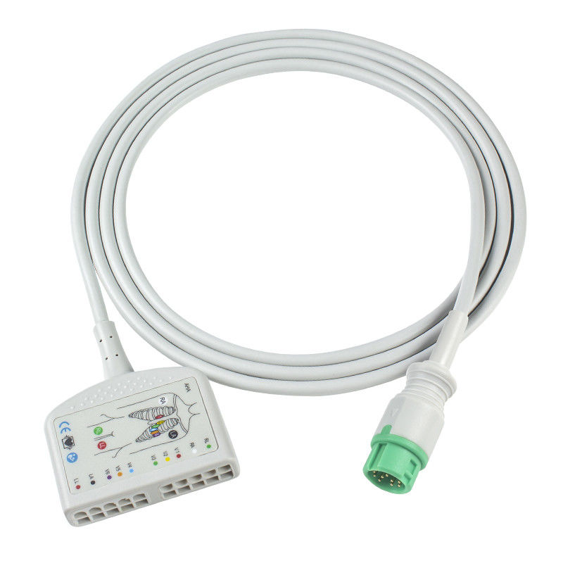 TPU Dynascope DS-5100E 12Pin ECG Пациентский кабель 10Lead для совместимости взрослых/педиатров