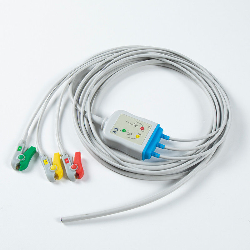 1 м 3,0 диаметра полуфабрикаты кабель ЭКГ 3Lead IEC Grabber без разъема с 24 месяцем срока годности